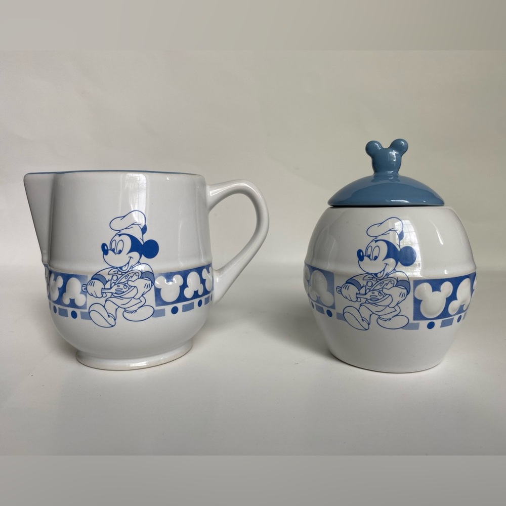 Authentic Disney Mickey Mouse Creamer & Sugar Bowl with Lid